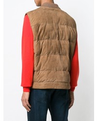Мужская светло-коричневая замшевая куртка без рукавов от Eleventy