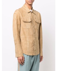 Мужская светло-коричневая замшевая куртка-рубашка от Desa Collection