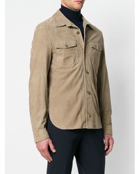 Мужская светло-коричневая замшевая куртка-рубашка от Kired