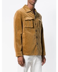 Мужская светло-коричневая замшевая куртка-рубашка от Aspesi