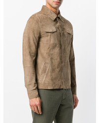 Мужская светло-коричневая замшевая куртка-рубашка от Eleventy