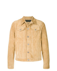 Мужская светло-коричневая замшевая куртка-рубашка от JW Anderson