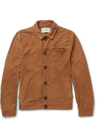 Мужская светло-коричневая замшевая куртка от Oliver Spencer