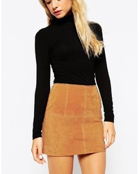 Светло-коричневая замшевая мини-юбка от Asos
