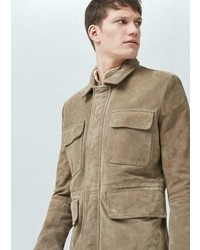 Светло-коричневая замшевая полевая куртка