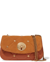 Женская светло-коричневая замшевая стеганая сумка от See by Chloe