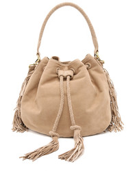 Светло-коричневая замшевая сумка-мешок от Zimmermann