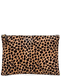 Светло-коричневая замшевая сумка с леопардовым принтом