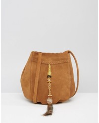 Женская светло-коричневая замшевая сумка с украшением от Park Lane