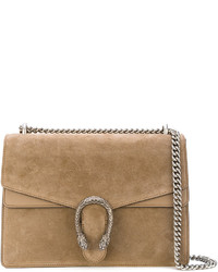 Женская светло-коричневая замшевая сумка от Gucci