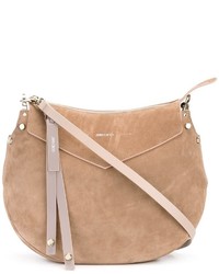 Женская светло-коричневая замшевая сумка от Jimmy Choo