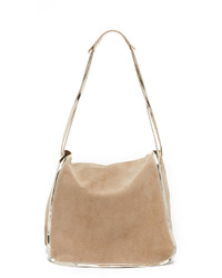 Женская светло-коричневая замшевая сумка от Maison Margiela