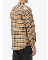 Мужская светло-коричневая классическая рубашка в шотландскую клетку от Burberry