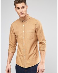 Мужская светло-коричневая классическая рубашка от Asos
