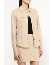 Женская светло-коричневая классическая рубашка от BlendShe