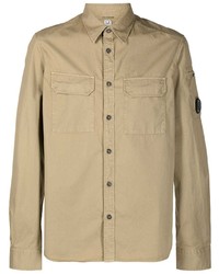 Мужская светло-коричневая классическая рубашка от C.P. Company