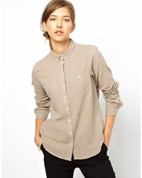 Женская светло-коричневая классическая рубашка от MiH Jeans