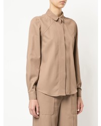 Женская светло-коричневая классическая рубашка от Tamuna Ingorokva