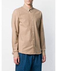 Мужская светло-коричневая классическая рубашка от Ami Paris