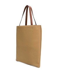 Мужская светло-коричневая кожаная большая сумка с принтом от Loewe