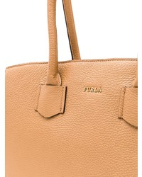 Светло-коричневая кожаная большая сумка от Furla