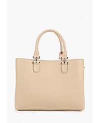 Светло-коричневая кожаная большая сумка от Baggini