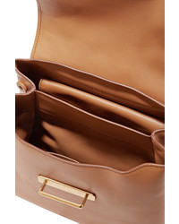 Светло-коричневая кожаная большая сумка от Prada