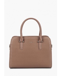 Светло-коричневая кожаная большая сумка от David Jones