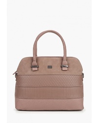 Светло-коричневая кожаная большая сумка от David Jones