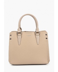 Светло-коричневая кожаная большая сумка от David Jones