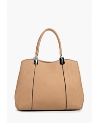 Светло-коричневая кожаная большая сумка от Fabretti