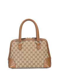 Светло-коричневая кожаная большая сумка от Gucci Vintage