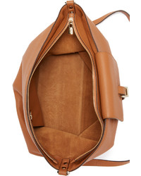 Светло-коричневая кожаная большая сумка от Meli-Melo