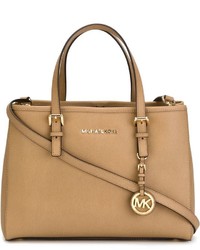 Светло-коричневая кожаная большая сумка от MICHAEL Michael Kors