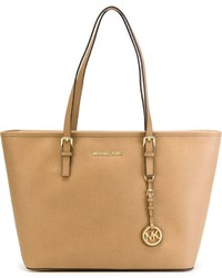 Светло-коричневая кожаная большая сумка от MICHAEL Michael Kors