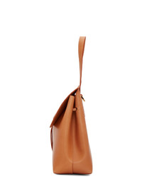 Светло-коричневая кожаная большая сумка от Mansur Gavriel
