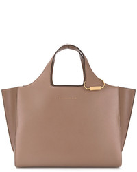Светло-коричневая кожаная большая сумка от Victoria Beckham