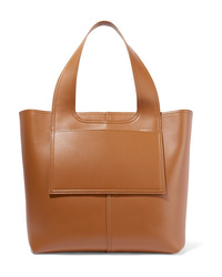 Светло-коричневая кожаная большая сумка от Victoria Beckham