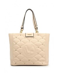 Светло-коричневая кожаная большая сумка от Vitacci