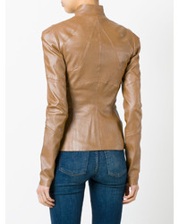 Женская светло-коричневая кожаная куртка от Talbot Runhof