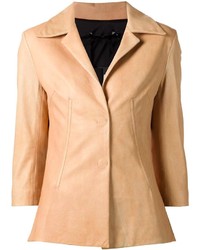 Женская светло-коричневая кожаная куртка от Jarbo