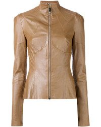 Женская светло-коричневая кожаная куртка от Talbot Runhof