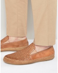 Мужская светло-коричневая кожаная плетеная обувь от Base London