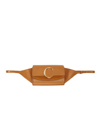 Светло-коричневая кожаная поясная сумка от Chloé