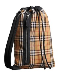 Женская светло-коричневая кожаная спортивная сумка от Burberry