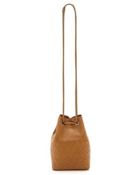 Светло-коричневая кожаная сумка-мешок от Reece Hudson