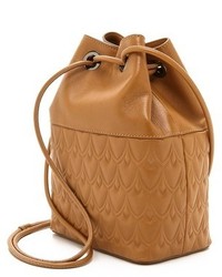 Светло-коричневая кожаная сумка-мешок от Reece Hudson