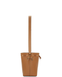 Светло-коричневая кожаная сумка-мешок от Fendi