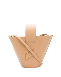 Светло-коричневая кожаная сумка-мешок от Carolina Santo Domingo