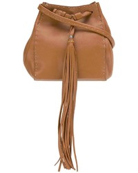 Светло-коричневая кожаная сумка-мешок от Henry Beguelin